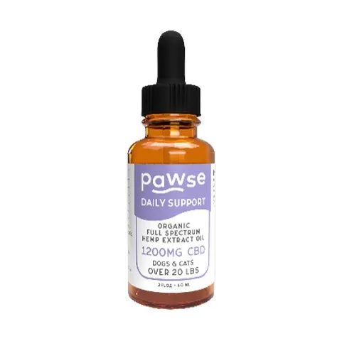 1ea 2oz Pawse 1200mg CBD Daily Support - Dog/Cat Supplements